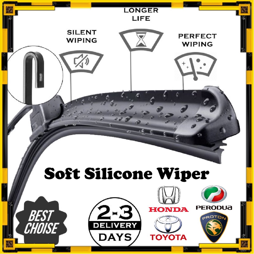 Nano Soft Silicone Car Wiper Blade - Perodua Proton Honda Toyota Nissan ...