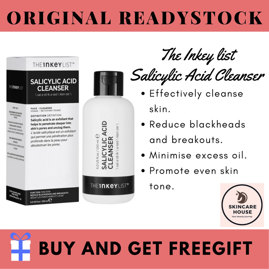 Readystock The Inkey List Salicylic Acid Cleanser 50ml 150ml Trial Shopee Malaysia