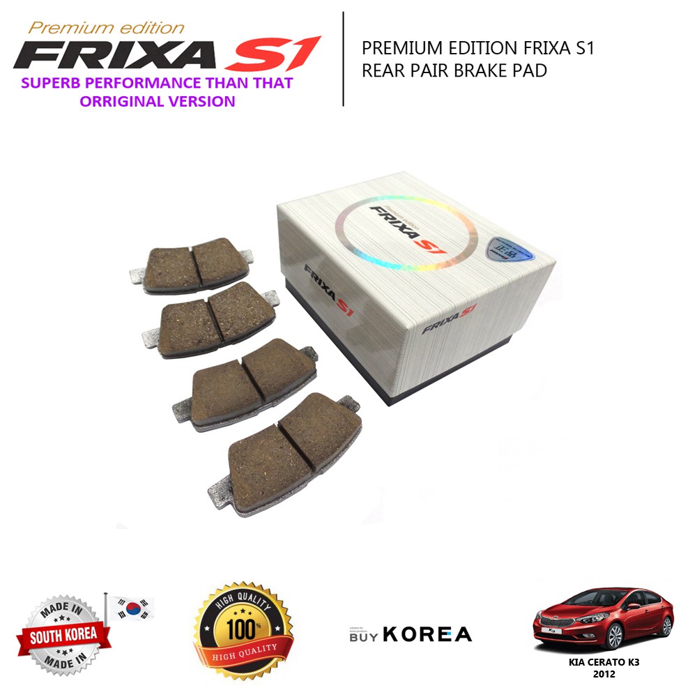 Kia Cerato K3 1 6 2 0 Rear Premium Edition Frixa S1 Brake Pad S1h26r Shopee Malaysia