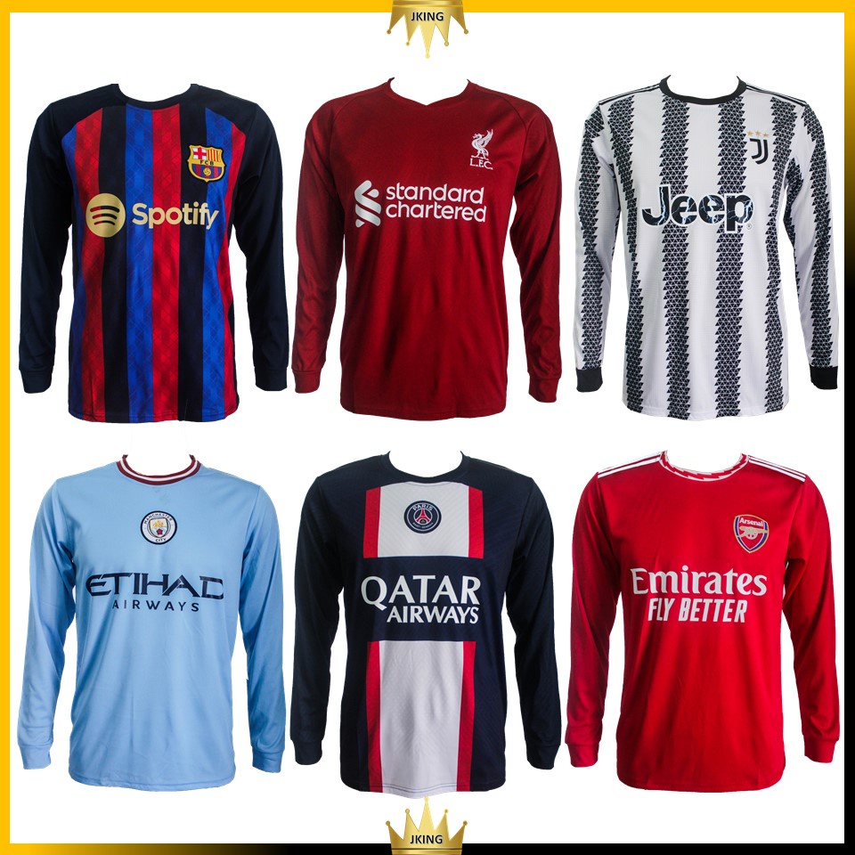 [HARGA BORONG] LONG SLEEVE MEN FOOTBALL CLUB JERSEY LATEST 2021/2022 ...