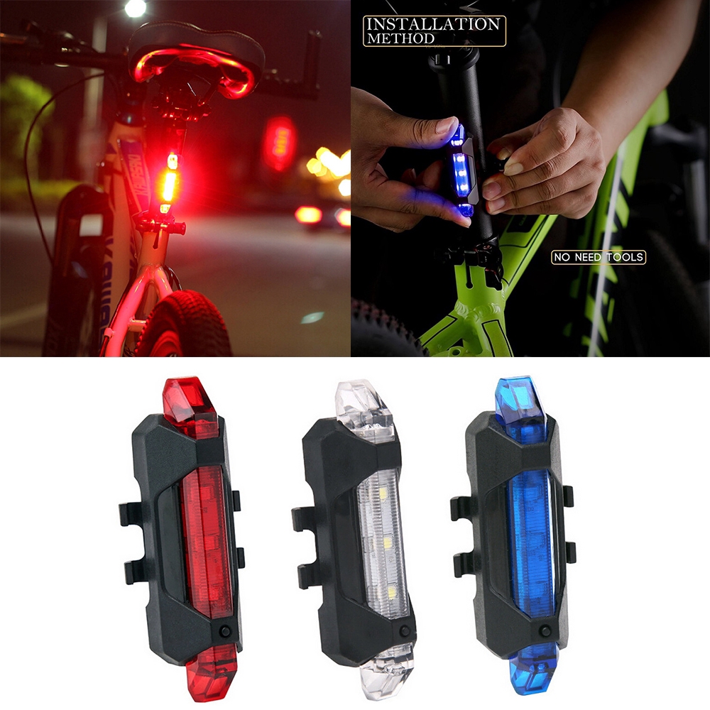 MojiDecor New bicycle tail light waterproof USB charging LED riding turn signal mountain car tail light bicycle intelligent warning light 