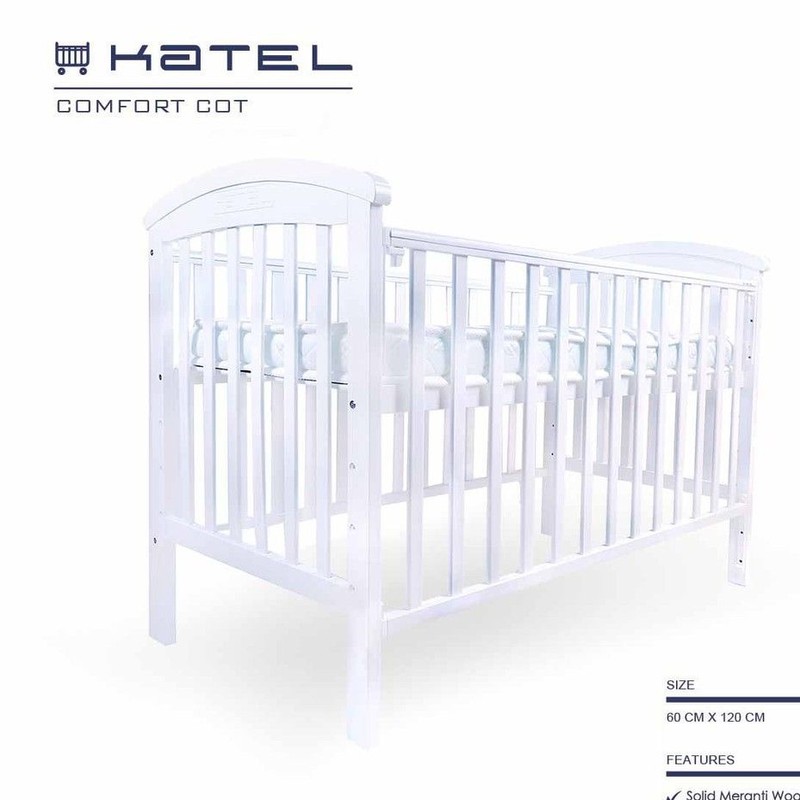 New Stok Baby Cot Katil Bayi Katel Comfort Solid Meranti Wood Made In Malaysia