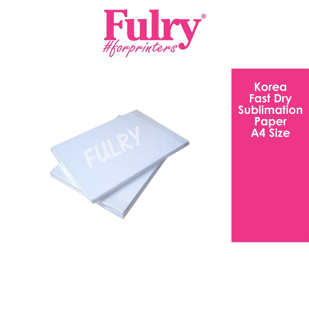 Fulry Sabah Korea Fast Dry Sublimation Paper A4 Size 100 Sheets Pack