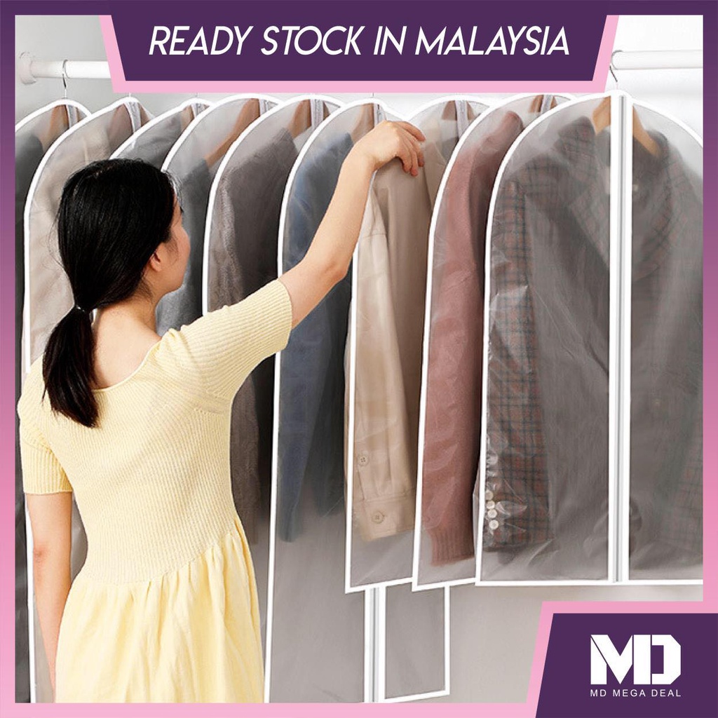 《Mega Deal》Garment Protector Clothes Dust Cover Household Transparent Coat Suit Dust Bag Stereo Clothes Hanging Bag