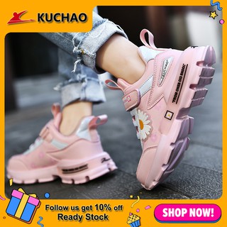 KUCHAO [Ready Stock] Kasut Budak Perempuan Girls Casual  Sneakers Kids Sport Shoes