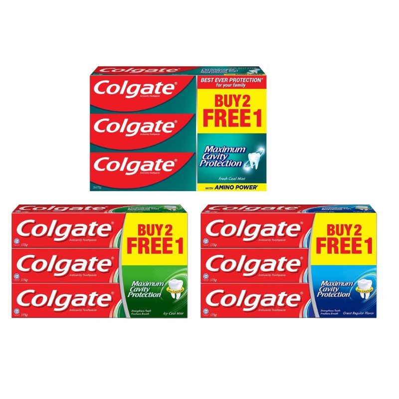 Colgate Maximum Cavity Protection Toothpaste Valuepack 175g x3 Apr 2027 Fresh Cool Mint Icy Cool Mint Great Regular
