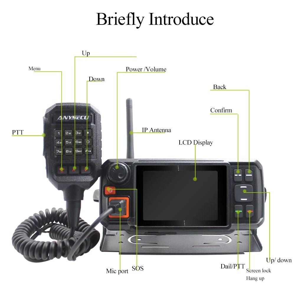 Anysecu 4G-W2plus PTT POC Network walkie talkie 4G LTE Zello Radio android car  radio with SIM card long range radio Any | Shopee Malaysia