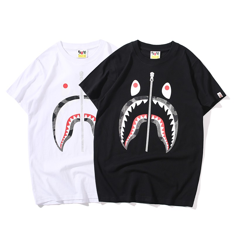 bape black shark tee