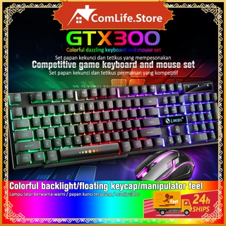 ⚡ready stock⚡ Gaming Mouse Keyboard Set Gaming keyboard and mouse GTX3000 Set USB Gaming Keyboard Colorful backlight