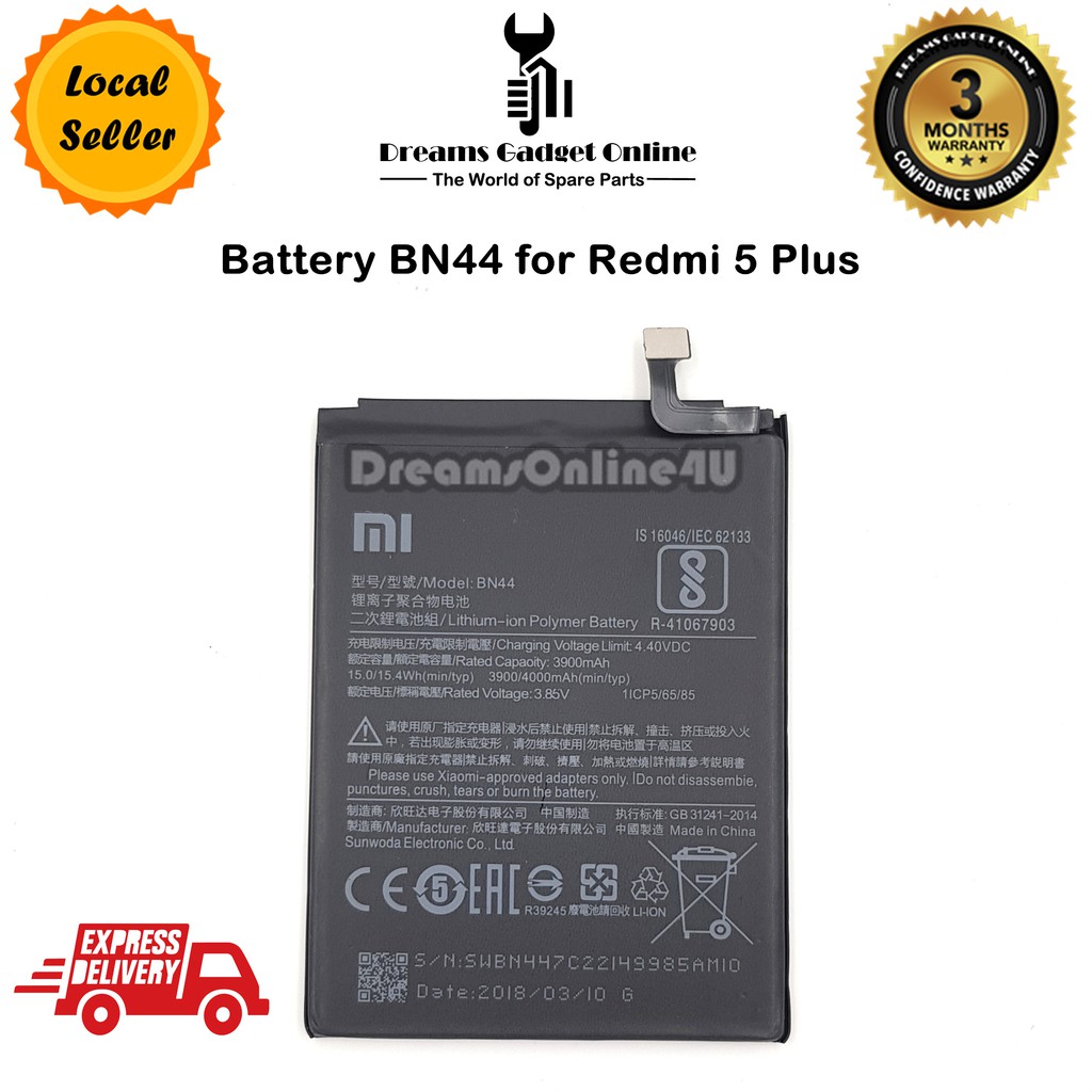 Replacement Battery BN44 for Xiaomi Redmi 5 Plus 4000mAh | Shopee Malaysia