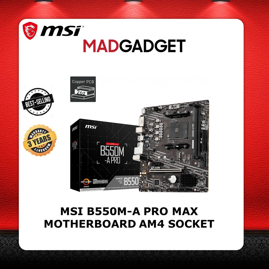 MSI B550MA PRO MAX MOTHERBOARD AM4 SOCKET Shopee Malaysia