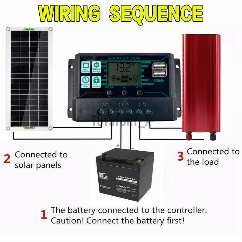 Solar Panel System Inverter Kit 50W Charge Controller 3000W Solar