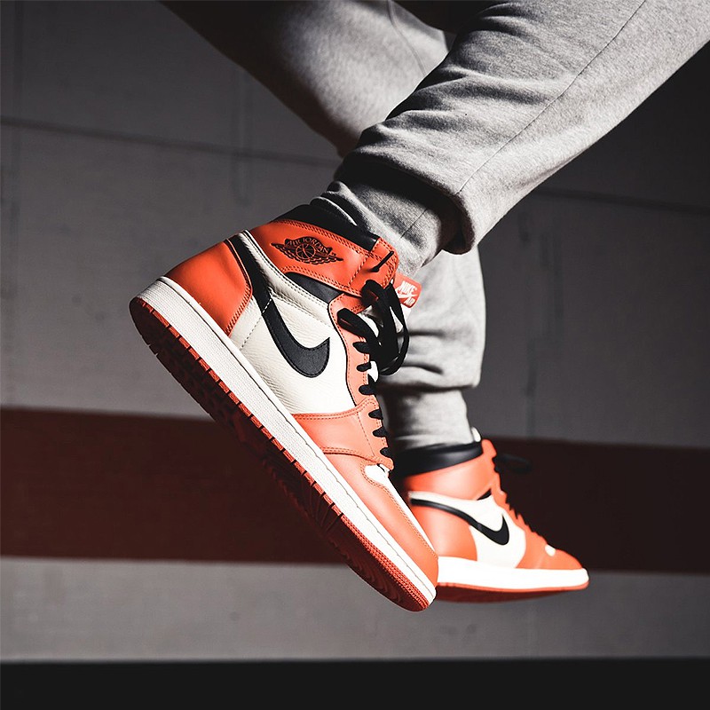 orange and white jordan 1