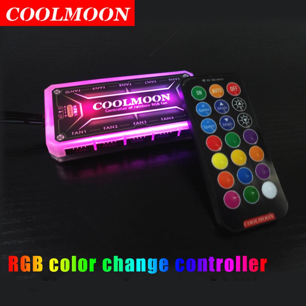 COOLMOON RGB Fan Remote Controller LED Color Controller Smart HUB ...