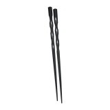 Wave Aluminium Chopstick 10 Pairs - Black