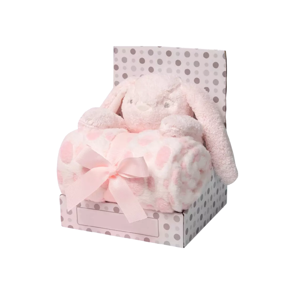 Zak Zoey Stuffed Animals Plush Blanket Set Pink Rabbit Shopee Malaysia