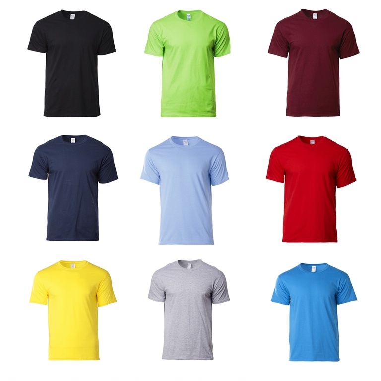 Blank T-shirt 100% Cotton Round Neck Plain T shirt Murah Kemeja Simple ...