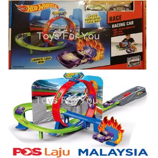 hot wheels 2 car race track
