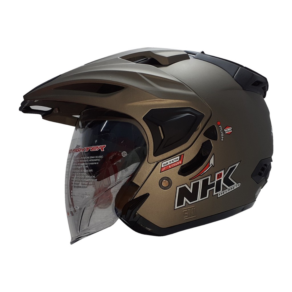 Nhk Predator Helm Solid Double Visor Star Gray Doff Shopee Malaysia