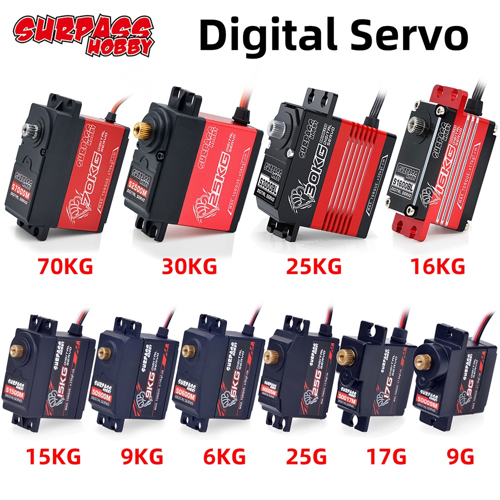 Servo RC 1/10 Surpass Hobby Digital Servo 9g 17g 25g 6kg 9kg 15kg 16kg 20kg 23kg 24kg 25kg 30kg 70kg for 1/24 1/18 1/16 1/12 1/10 1/8 1/7 1/5 RC Car Boat