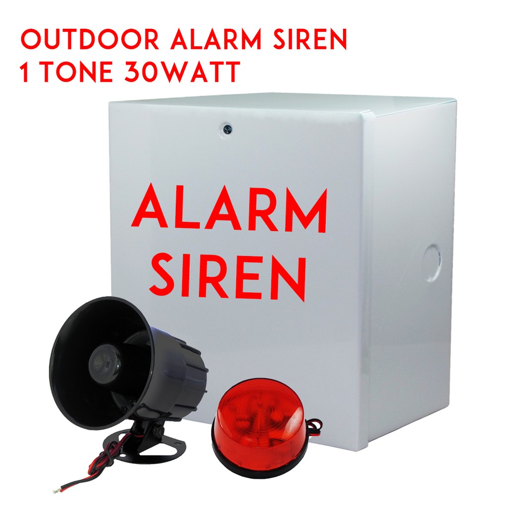 30W DC12V Siren Package Set For Alarm System With Metal Siren Box