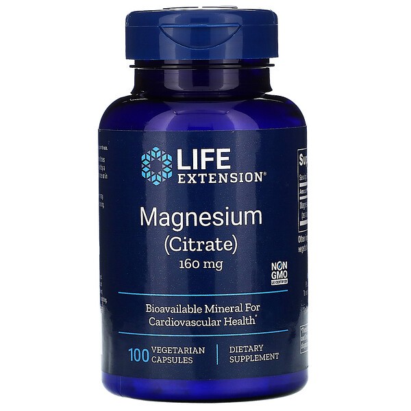 Life Extension, Magnesium Citrate 160 mg, 100 Vegetarian Capsules