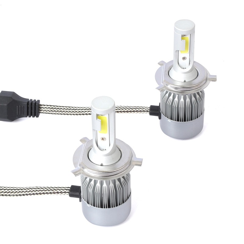Multi Have New 2pcs C6 LED Car Headlight Kit COB H4 36W 7600LM White Light Bulbs - Image 5
