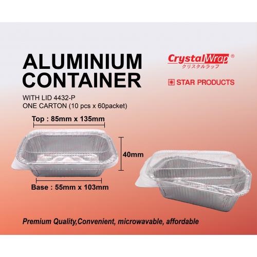 [READY STOCK] 4432-P ALUMINIUM FOIL TRAY WITH LIDS/ FOOD CONTAINER/ RECTANGLE/ 10 SET