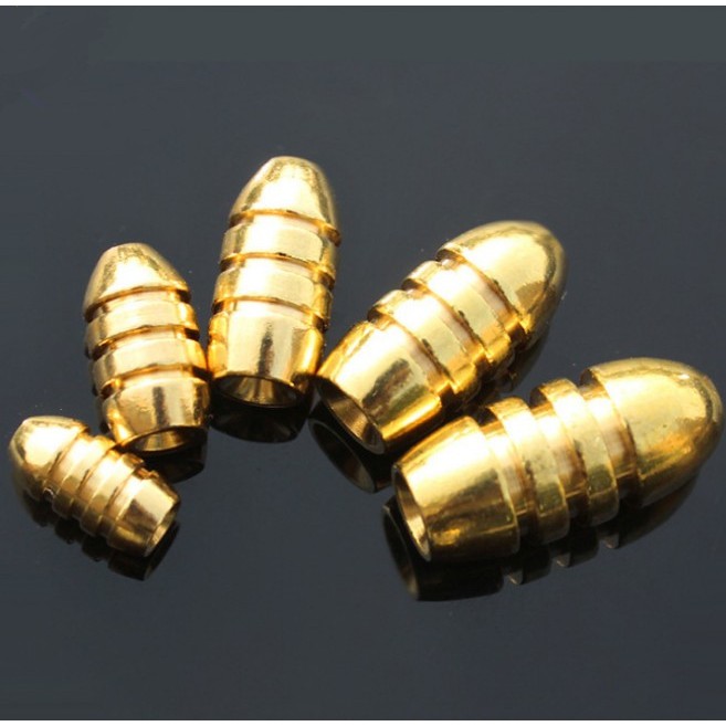 5pcs/lot Copper Lead Sinker Weights 10g,7g,5g,3.5g,1.8g Sharped Bullet Copper Fishing Accessories Fishing Tackle