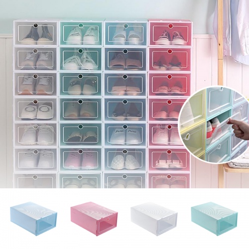 Rak Kasut Unisex Stackable Storage Shoes Rack Shoes Box Pp Plastic Box ...