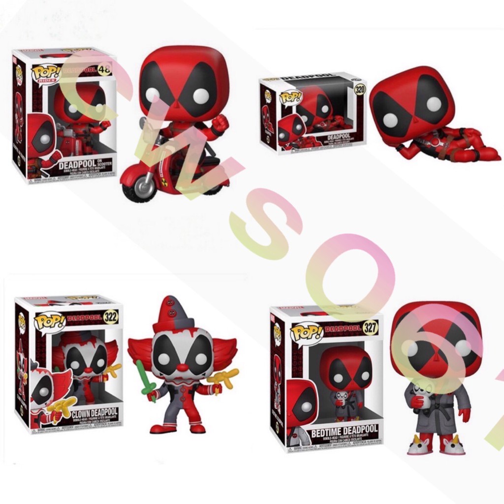 FUNKO POP! Marvel: Deadpool 2 Figure Toys - Cosplay Bedtime/Ride/Clown ...