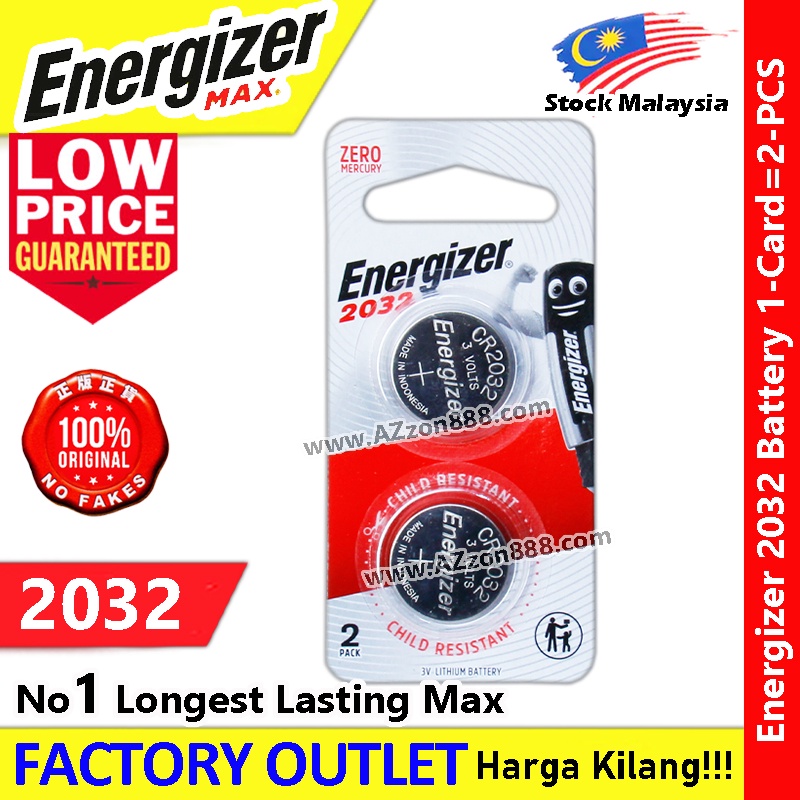 Energizer 3V Lithium Battery 2032 2025 2016 100% Original Energizer Lithium 3V Battery (2 Pcs In 1 Pack)