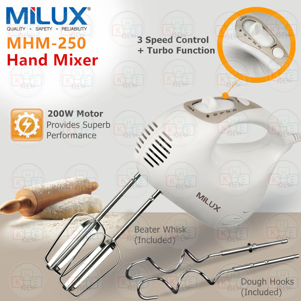 【Sirim Approved】Panalux/Milux Turbo Hand Mixer MHM-250/PHM-260C