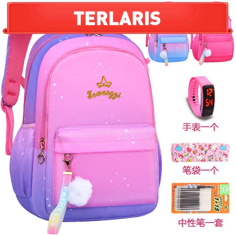 ❤ [READY STOCK]❤ bag budak perempuan beg budak perempuan Murid Pennis 1 - 3 - 4 - 5 - 6 Beg Kanak-kanak Gred 6-12 tahun Decompression Princess Backpack Girl