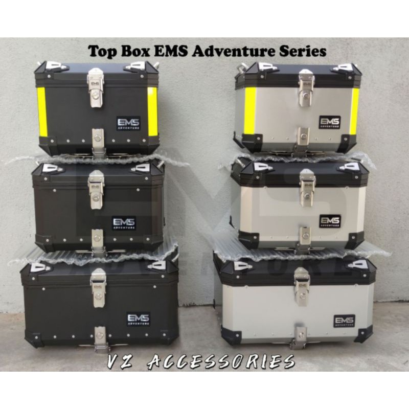 TOP BOX ALUMINUM EMS ADVENTURE 45L 55L 65L FOR MOTORCYCLE YAMAHA HONDA KAWASAKI SUZUKI BENELLI