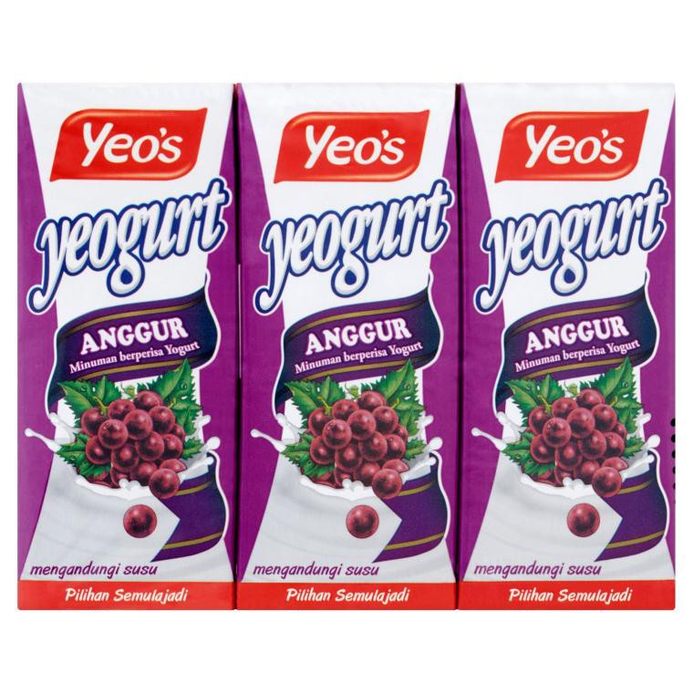 Yeo's Yeogurt Drink Grape Yogurt FlavouredAir Minuman Kotak 6 x 250ml