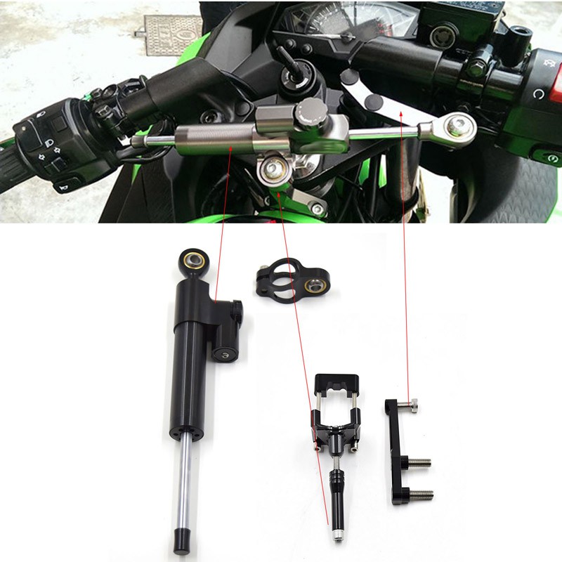 Steering dampers 川崎忍者250R Bracket Kawasaki EX250のためのオートバイCNCステアリングダンパー