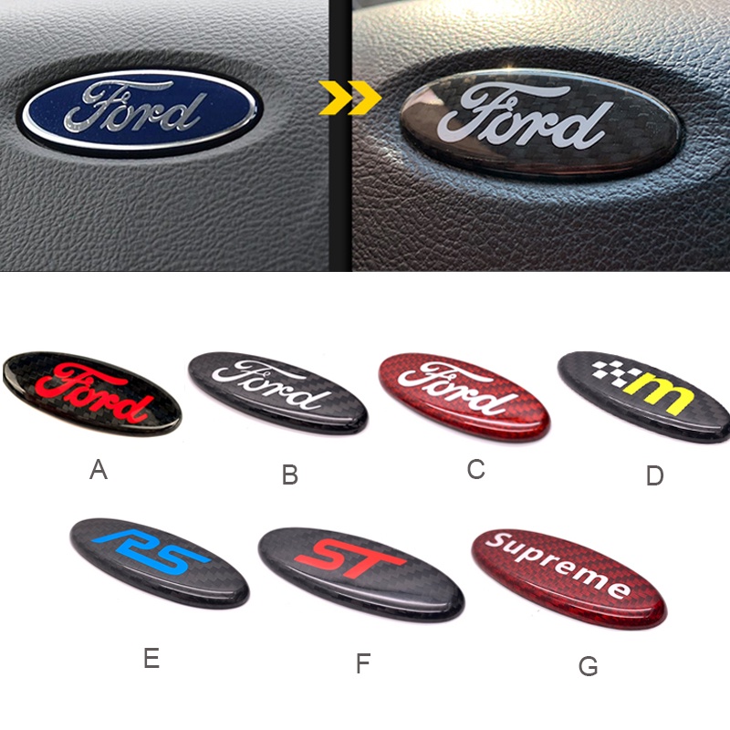 1 X Carbon Fiber Ford St Rs Supreme Logo Car Auto Steering Wheel Decorative Emblem Badge Decal Sticker Replacement Ford Ford Focus Mondeo Shopee Malaysia