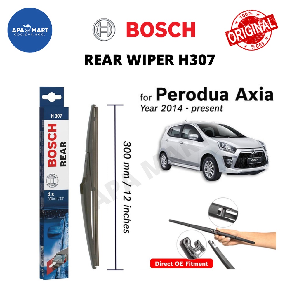 Genuine Bosch Rear Wiper H307 for Perodua Axia (Year 2014Present) Shopee Malaysia