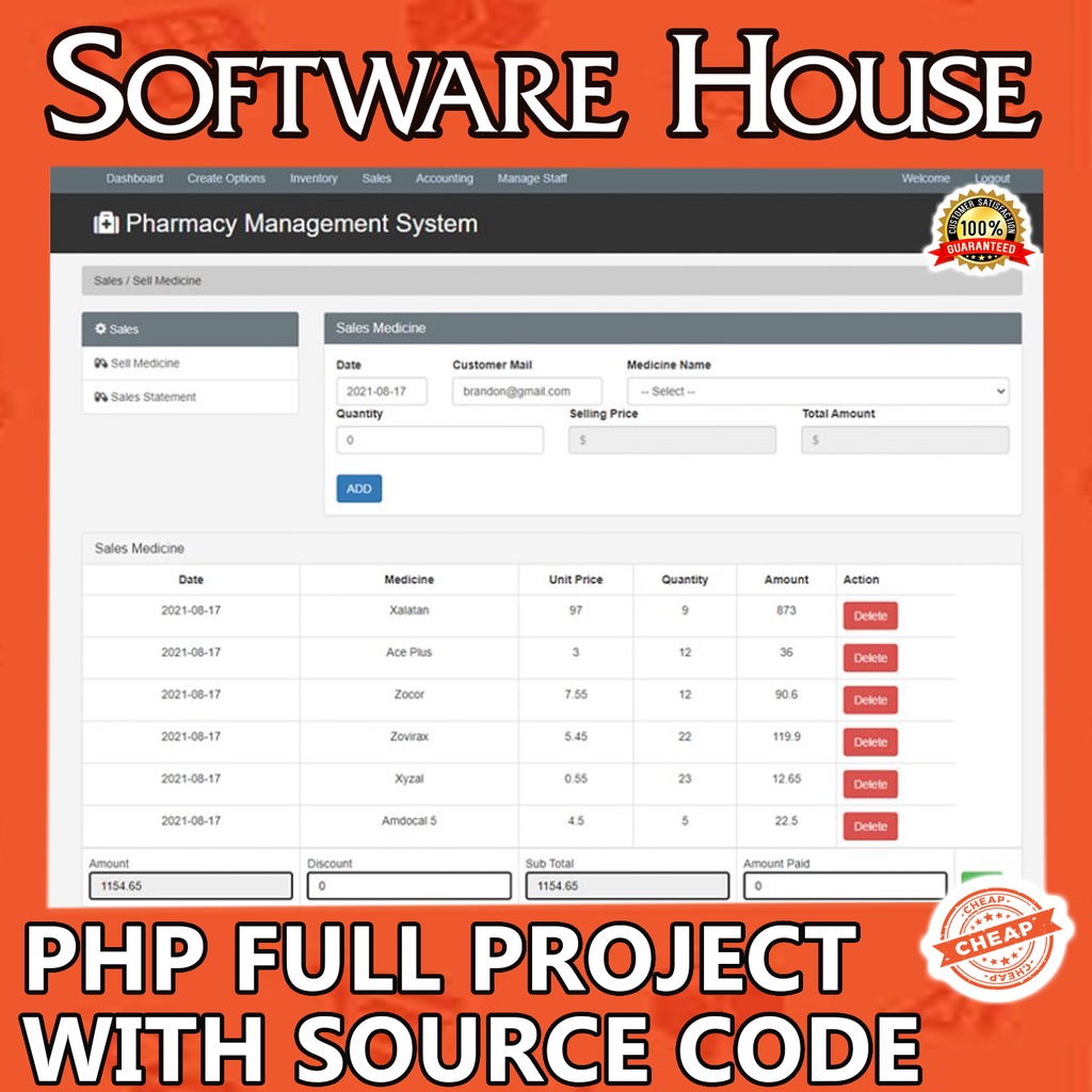 Pharmacy Management System Full PHP Project with Source Code | Shopee ...