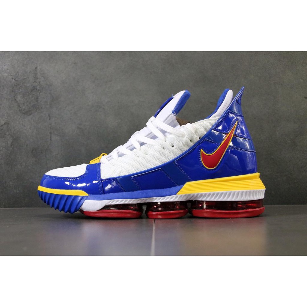 red and blue lebrons