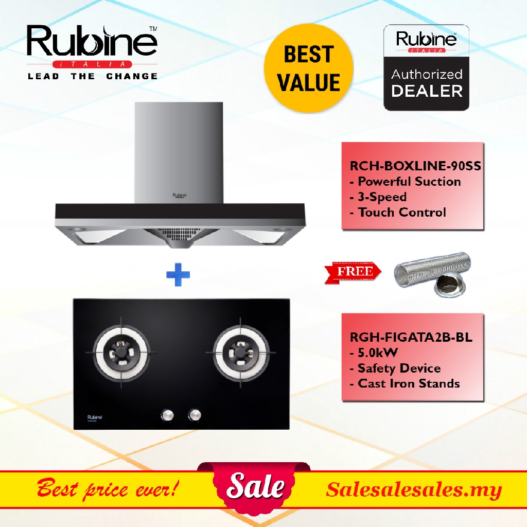 *PACKAGE* Rubine Kitchen Chimney Designer Cooker Hood + Builtin Hob