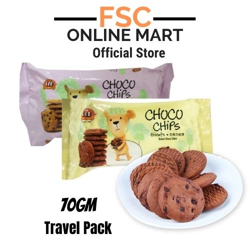 [FSC] Lee Biscuit Choco Chips (Choco/BlackCurrant) 70gm - Small Pack