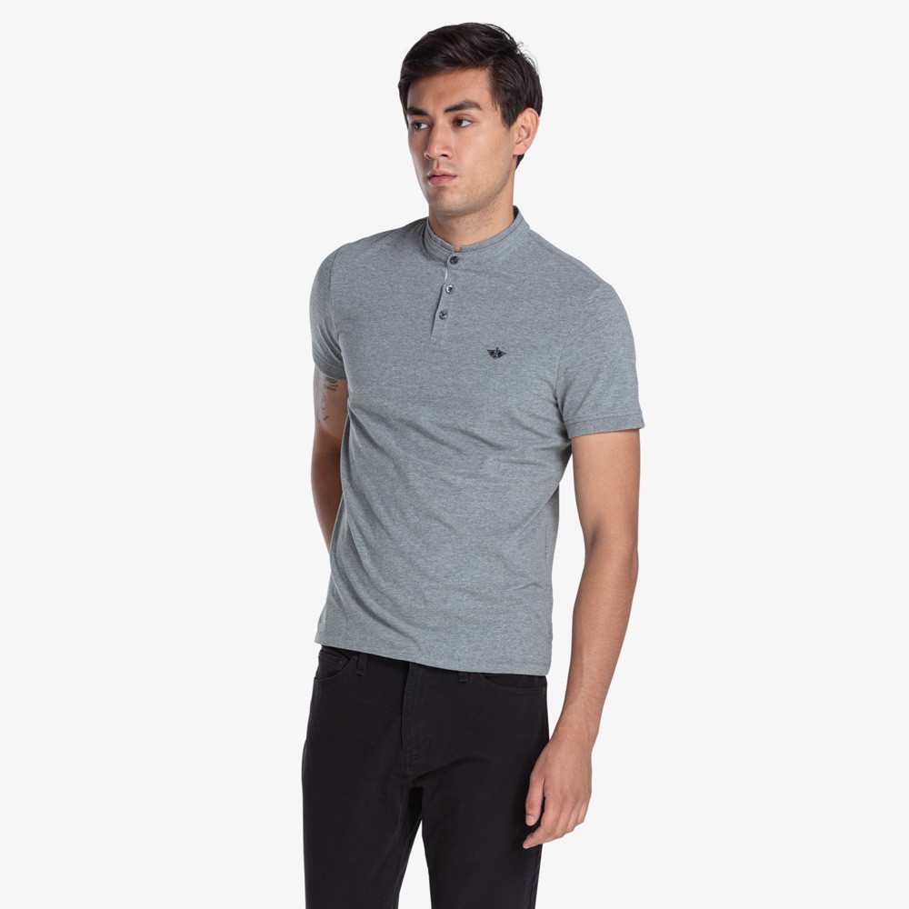 mock neck polo