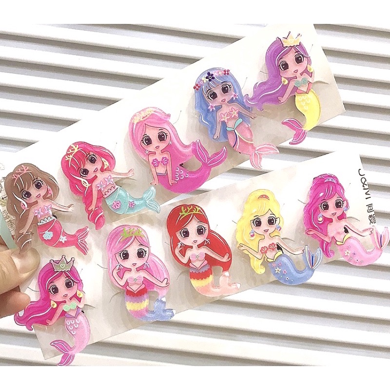 Ready Stok 现货1 pcs Children Mermaid Acrylic Hair clip