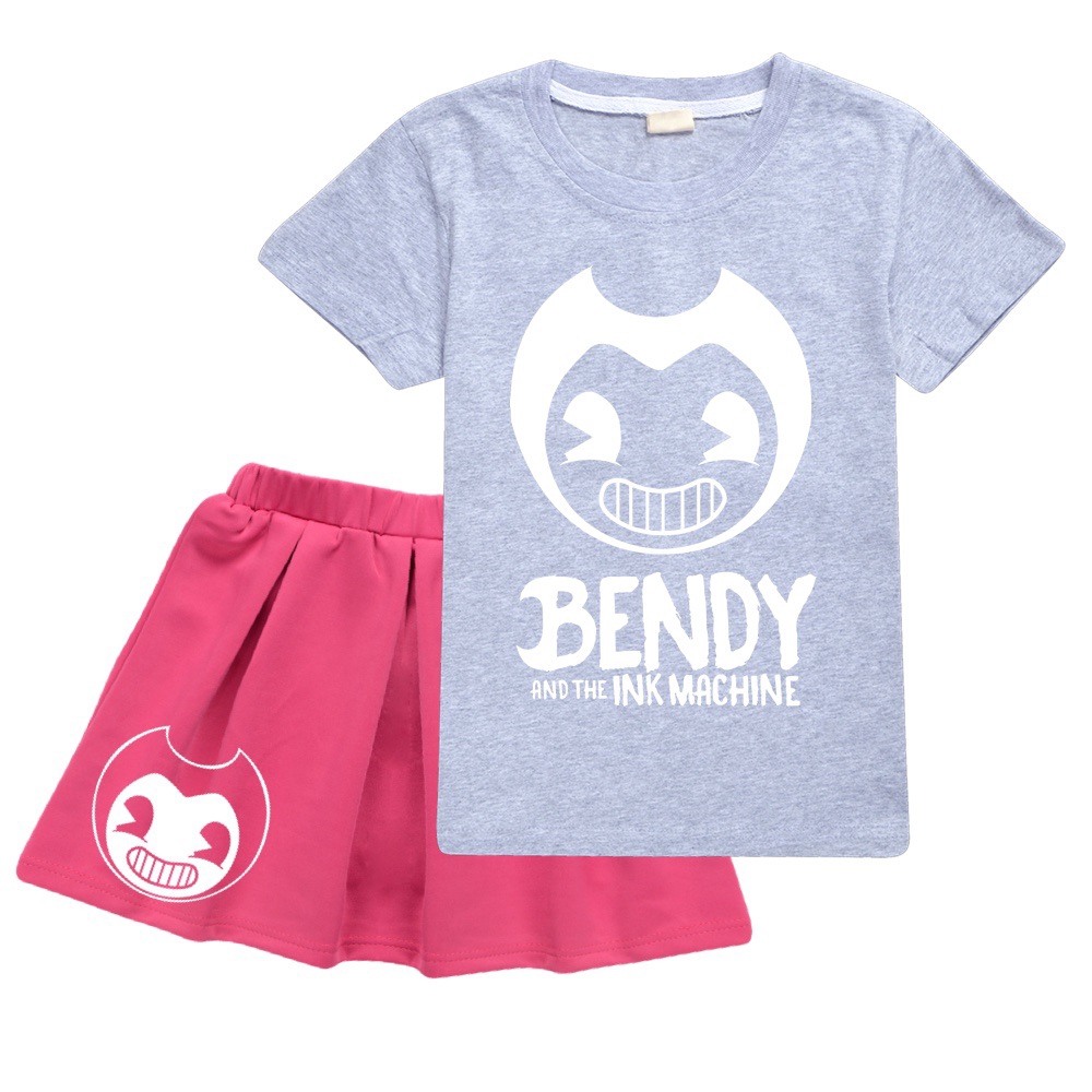 Bendy Kids Dress T Shirts For Girls Two Pieces Girl S Umbrella Skirt Summer Dress Tee Shirts Pure Cotton Ready Stocks Shopee Malaysia - roblox codes for outfits bendy