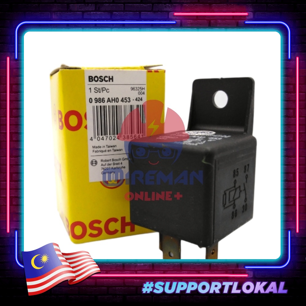 Bosch Original Universal Automotive Car 4 pin Mini Relay 12V 30A