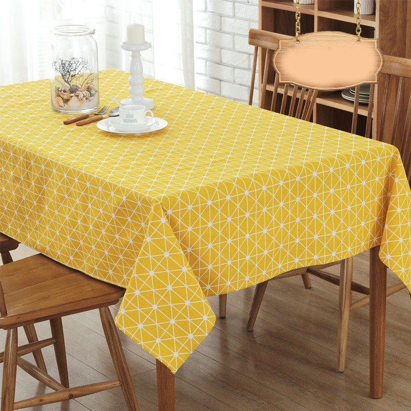 yellow tablecloth