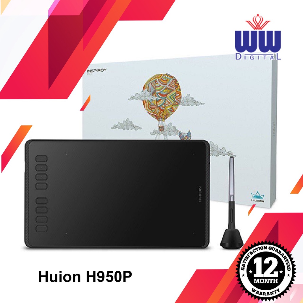 Huion H950P Tablet Pen Drawing Pad Official Guarantee Shopee Malaysia
