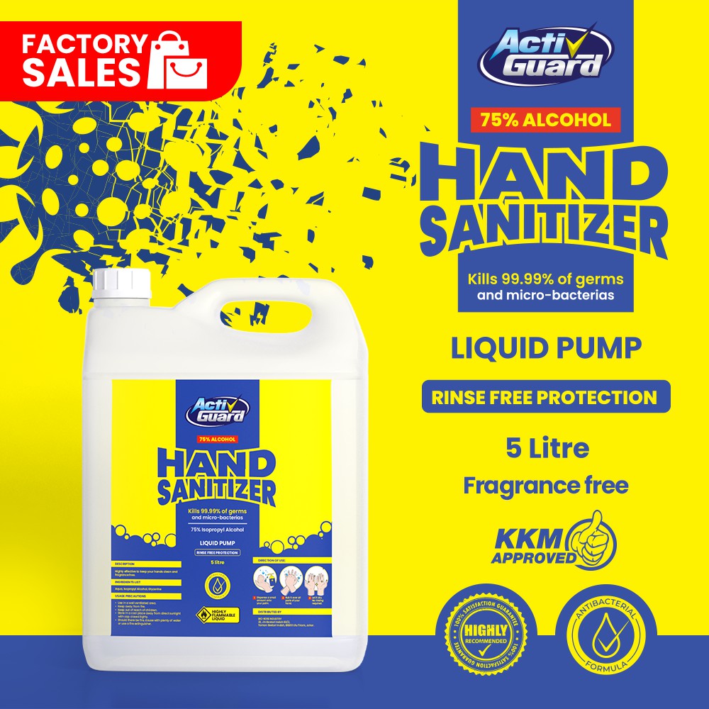 HAND SANITIZER 5 LITRE  75% ALCOHOL  - LIQUID | Shopee ...